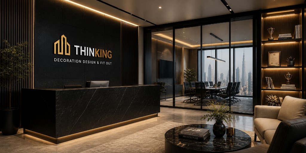 Thinking Decoration reception and office interior, Dubai